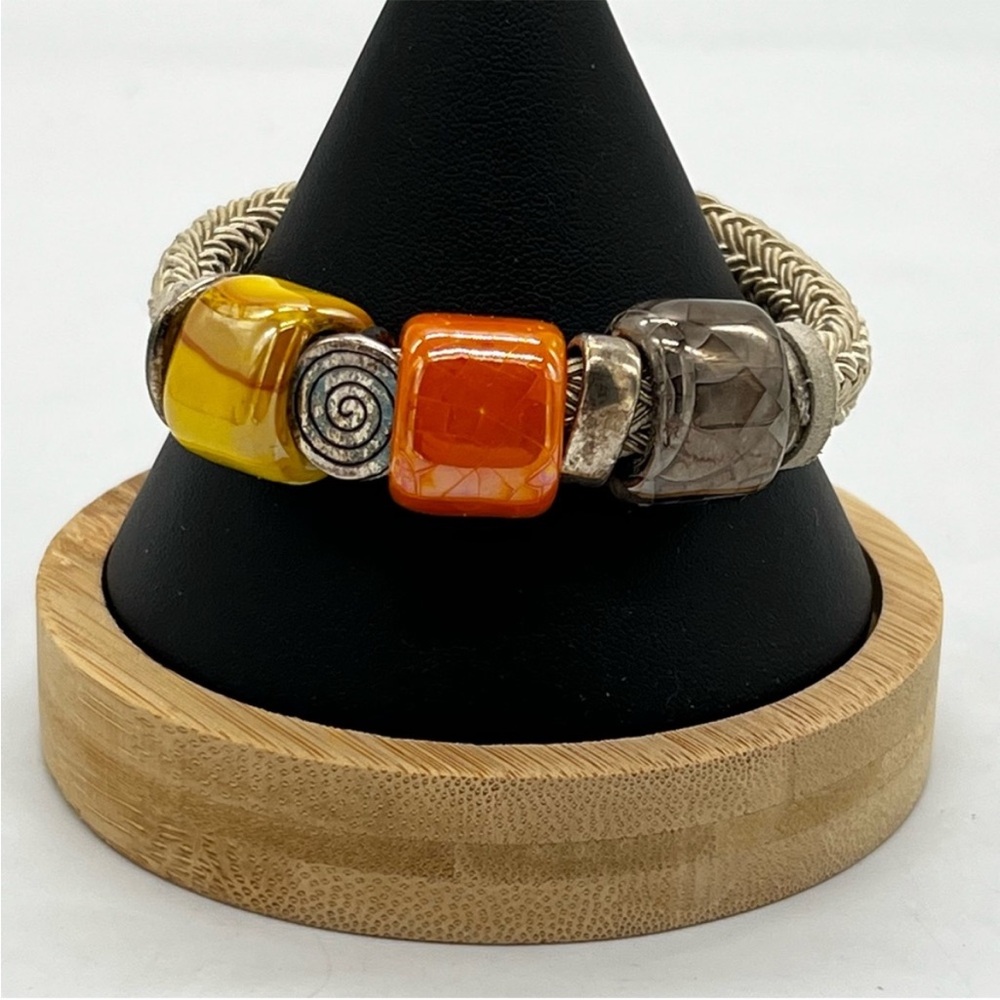 Boho beachy Colorful Ceramic Beads Woven Bracelet